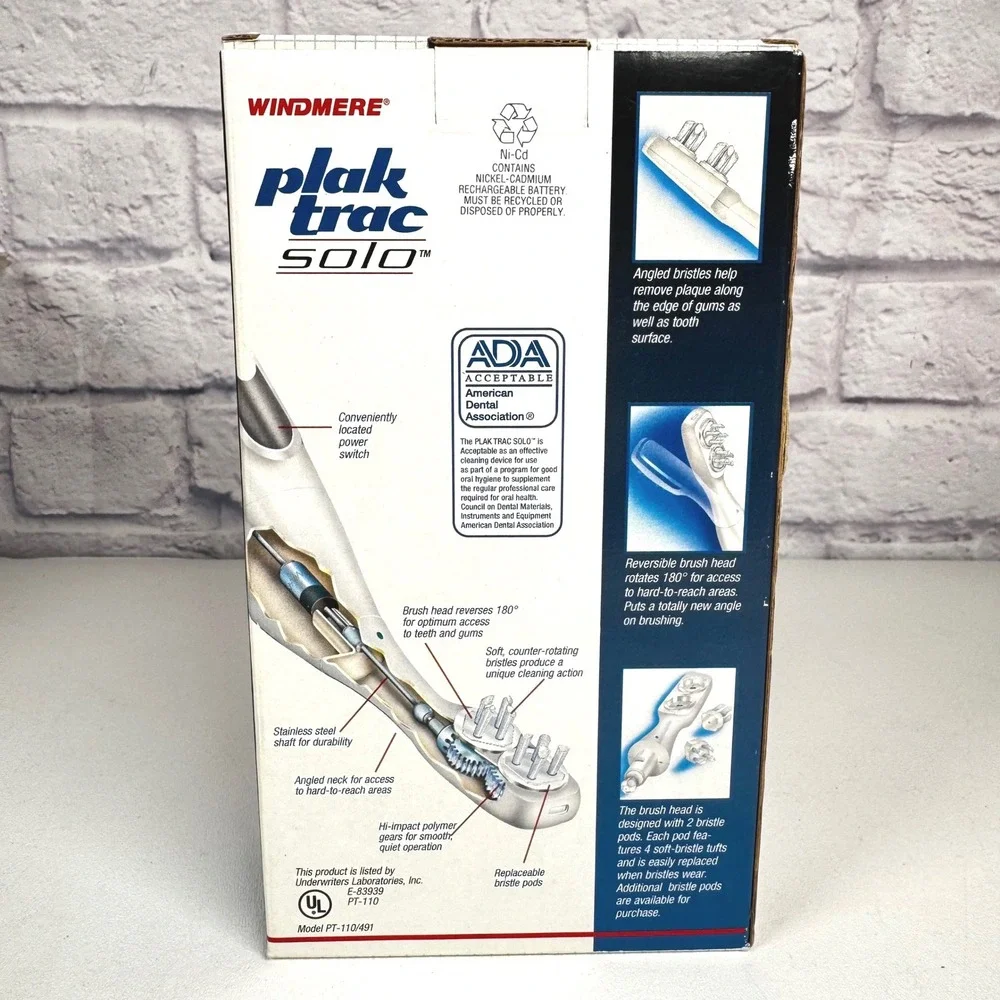Windmere Plak Trac Solo Plaque Remover Cordless Rechargeable PT-110/491 White